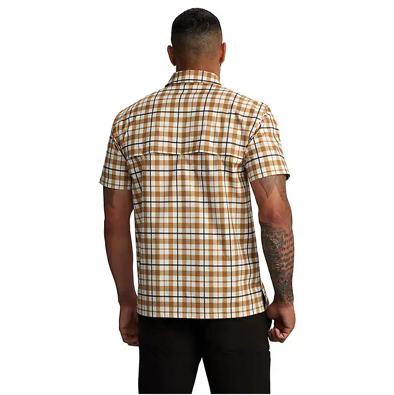 106747-BRN - Frc SD RlxdFit LW SS Pld Shrt