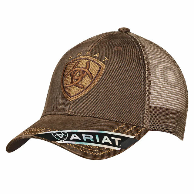 Ariat Brown Mesh Oilskin Cap