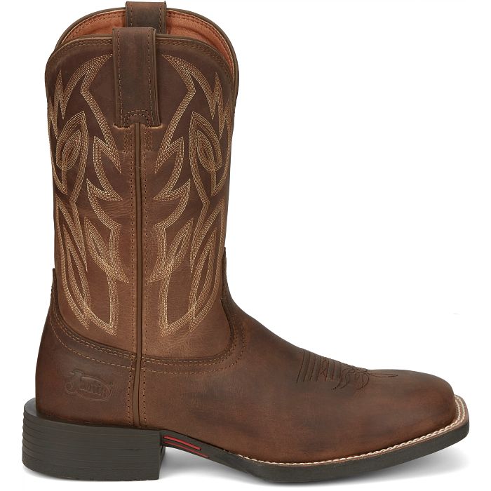 Justin Dusky Brown Canter Cowhide Square Toe