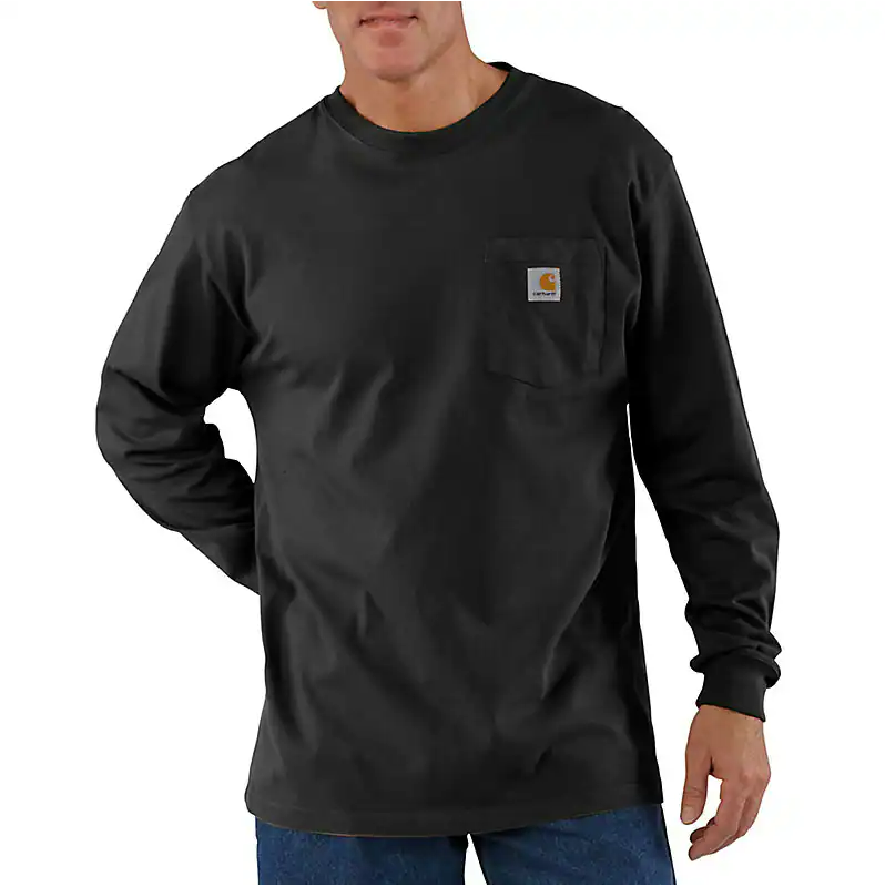 K126-BLK - LseFit HW LS Pckt Tshrt