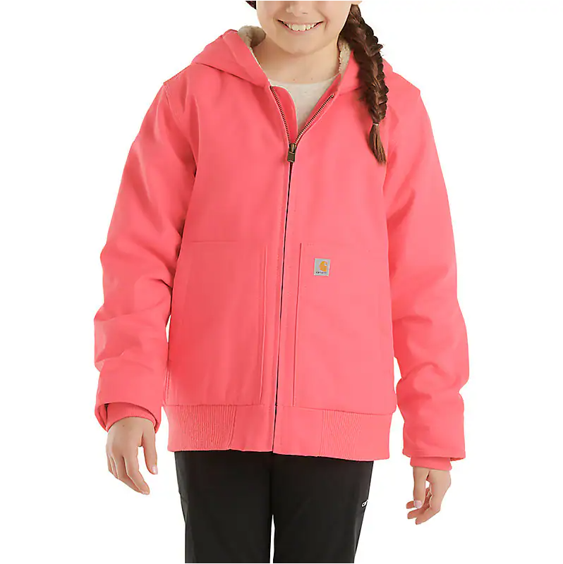 CP9564 - Girls Active Jacket Flannel Sherpa Lined