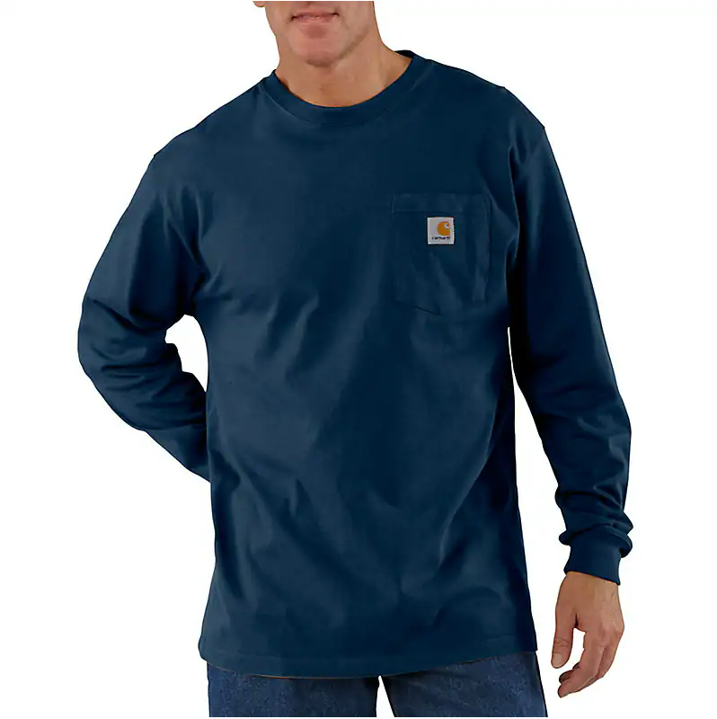 K126-NVY - LseFit HW LS Pckt Tshrt