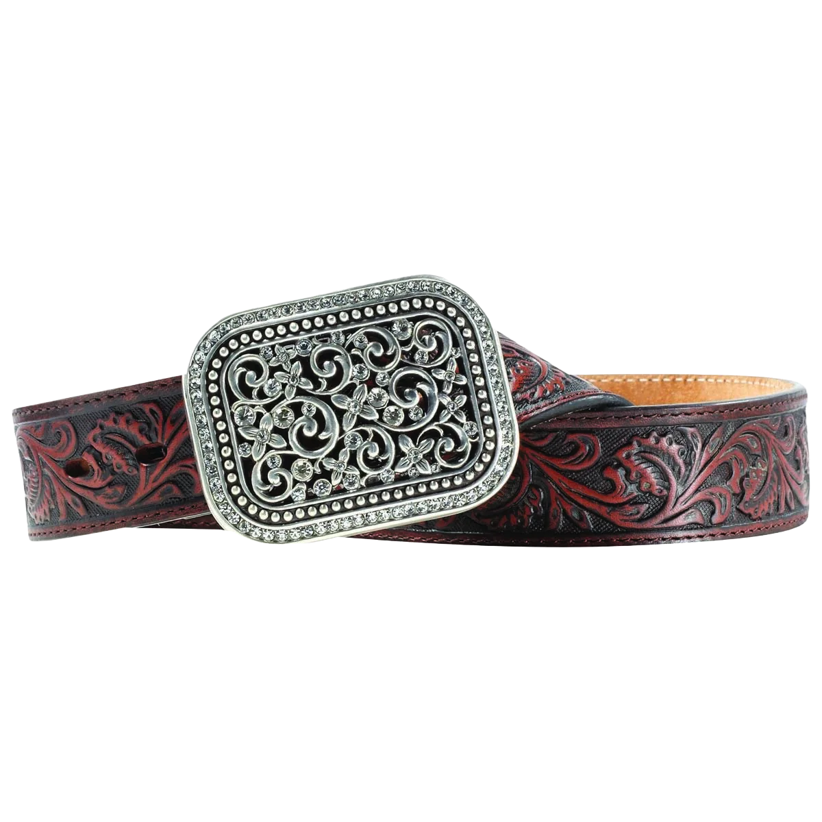 Ariat Filigree Tooled Dark Brown Leather Belt