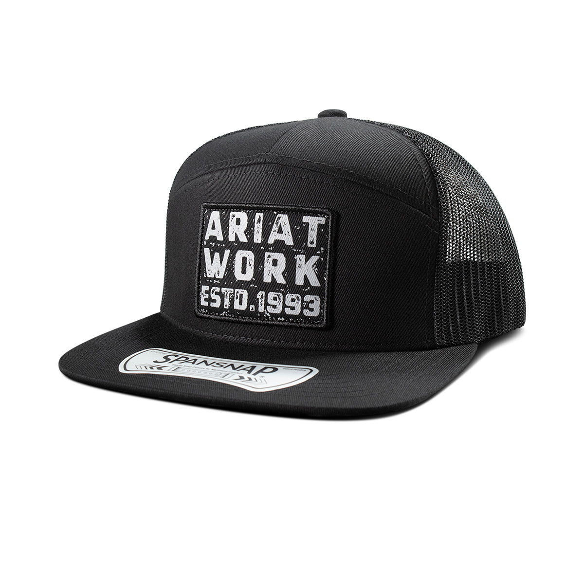 Ariat Work 7 Panel Black Patch Cap