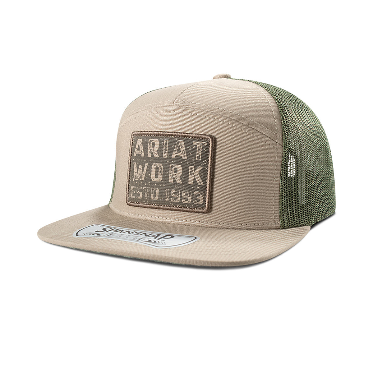 Ariat Work Tan Patch 7 Panel Snapback Cap