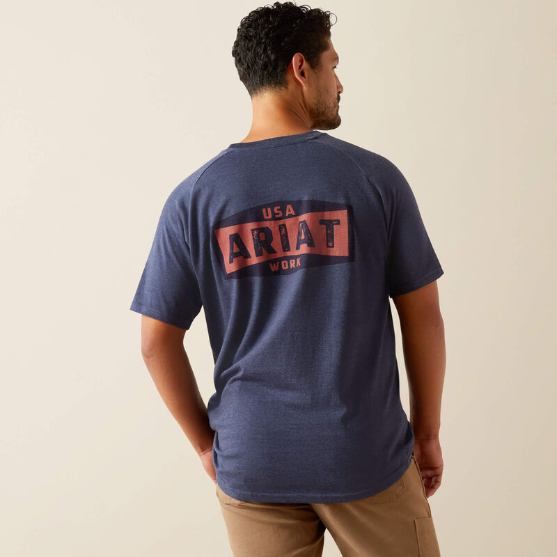 Rebar Cotton Strong Badge TShirt - Navy Heather
