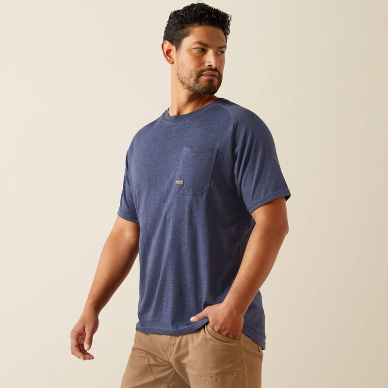 Rebar Cotton Strong Badge TShirt - Navy Heather