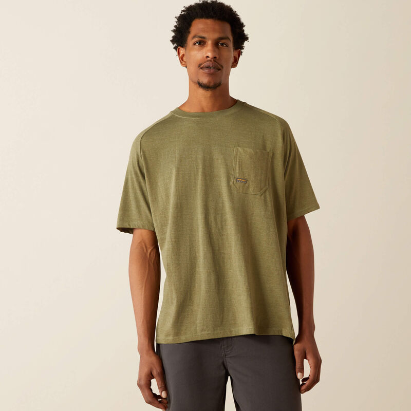 Rebar Cotton Strong Badge TShirt - Sage Heather