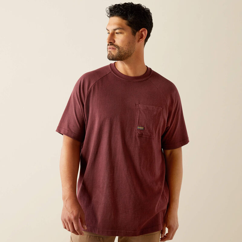 Rebar Cotton Strong Hardhead TShirt - Burgundy Heather