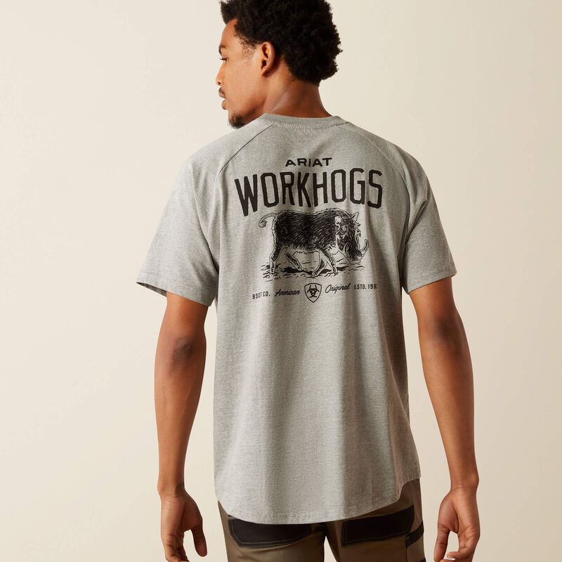 Rebar Cotton Strong Workhog TShirt - Heather Grey