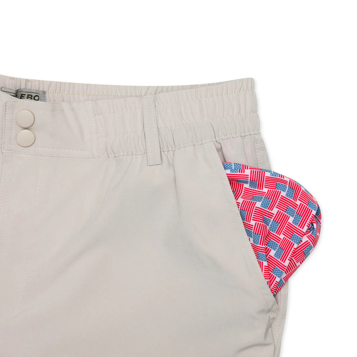 Everyday Short - Light Khaki - American Flag Pkt