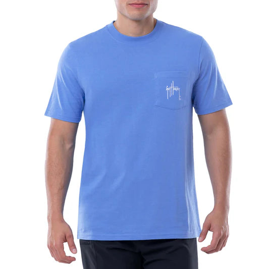Sketchy Blue Short Sleeve Pocket TShirt