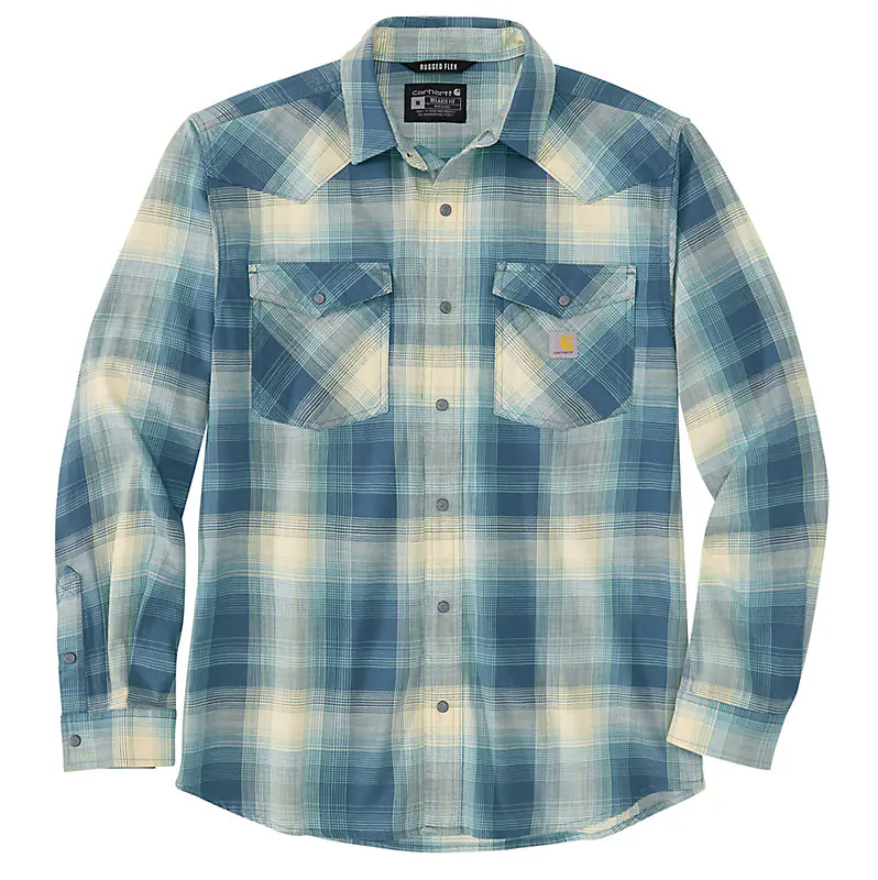 106756-HK8 - Mntna RF RlxdFit LW LS Snp-Frnt Pld Shrt