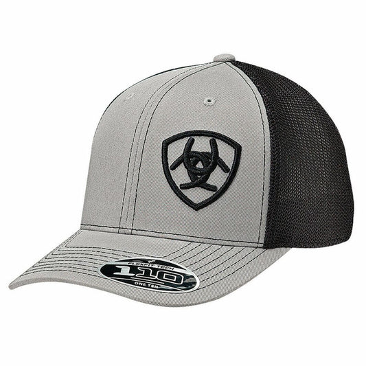 Ariat Grey and Black Offset Logo Cap