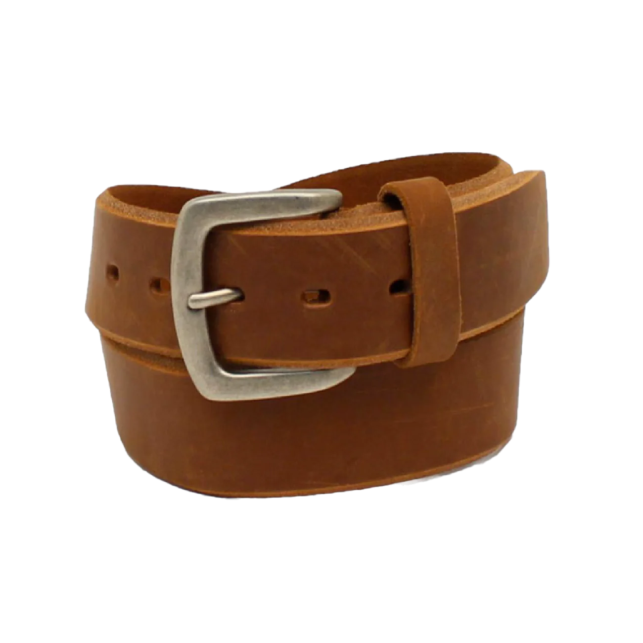 Ariat Beveled Edge Embroidered Logo Brown Leather Belt